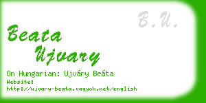 beata ujvary business card